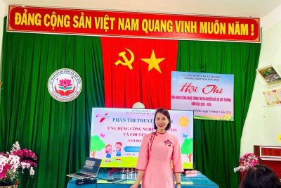Hội thi chuyển đổi số trong trường Mầm non Đức Hòa